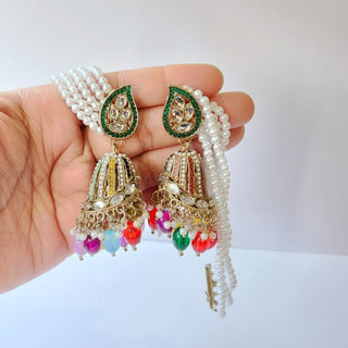Vannya Baahubali Kundan Jhumka Earrings