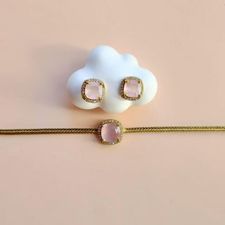 Irene Pink CZ Choker Diamond Simulant Necklace Set