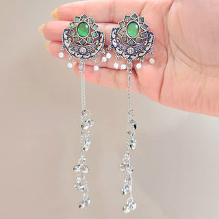 Veronica Green Kashmiri German Silver Earrings