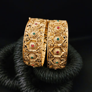 Luna 2.10 Gold Plated Bangle Set (Pair) - ECLAT INDIAN JEWELS