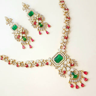 Seline Multicolour CZ Diamond Simulant Necklace Set