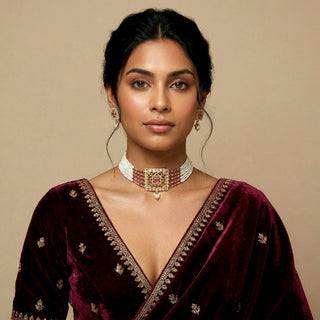 Rachel Pink Kundan Choker Set