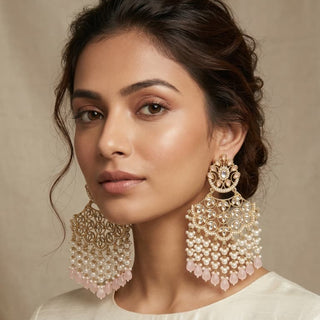 Hazel Light Pink Kundan Earrings