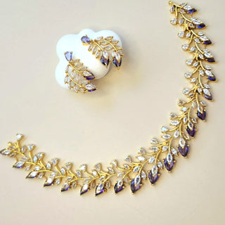 Zara Purple CZ Diamond Simulant Necklace Set