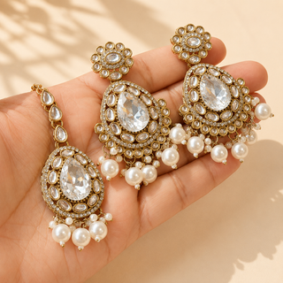Zelda White Kundan Necklace Set