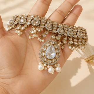 Zelda White Kundan Necklace Set