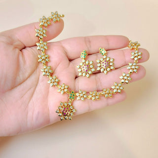 Zoey Multicolour CZ Diamond Simulant Kemp Necklace Set