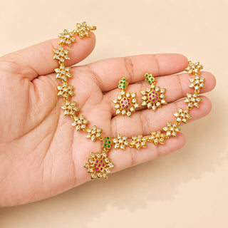 Zoey Multicolour CZ Diamond Simulant Kemp Necklace Set