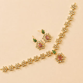 Zoey Multicolour CZ Diamond Simulant Kemp Necklace Set