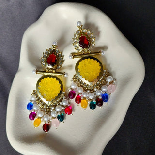 Aafreen Multicolour Kundan Earrings 1 - ECLAT INDIAN JEWELSEarringsMulticolour