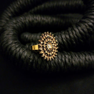 Abby Oxidised Gold Ring - ECLAT INDIAN JEWELSRingsGold