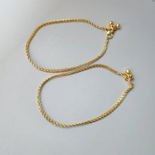 Adira Gold - Plated Anklets / Payal - ECLAT INDIAN JEWELSAnklets (Payal)White