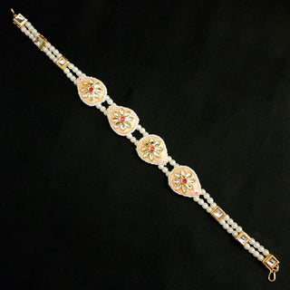 Adley Peach Kundan Matha Patti - ECLAT INDIAN JEWELSMatha Patti, Sheesh PhoolPeach