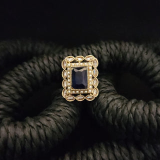 Aelin Dark Blue Adjustable Ring - ECLAT INDIAN JEWELSRingsBlue