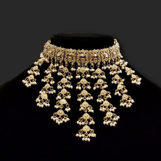 Agatha White Polki Necklace Set with Tikka - ECLAT INDIAN JEWELSNecklace SetsWhite