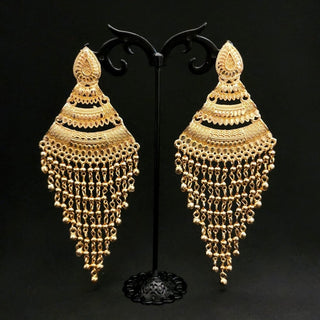 Alia 20k Gold Plated Shoulder Duster Earrings - Luxury Collection - ECLAT INDIAN JEWELSEarringsGold