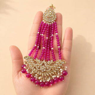 Alia Purple Choker Necklace Set with Tikka & Passa - ECLAT INDIAN JEWELSNecklace SetsPurple