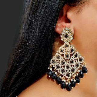 Alice Black Kundan Earrings - ECLAT INDIAN JEWELSEarringsBlack