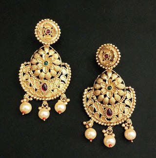 Alice Rajwadi Gold Multicolour Earrings - ECLAT INDIAN JEWELSEarringsGold