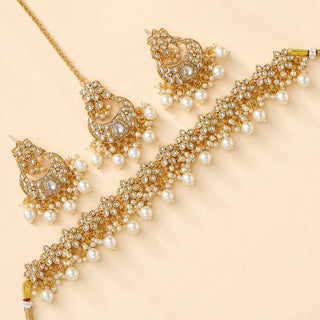Alivia White Kundan Choker Necklace Set - ECLAT INDIAN JEWELSNecklace SetsMulticolor
