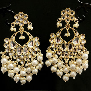 Allison White Uncut Kundan Earrings - ECLAT INDIAN JEWELSEarringsWhite