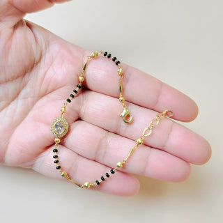 Amelia Hand CZ Diamond Mangalsutra Bracelet - ECLAT INDIAN JEWELSMangalsutraWhite