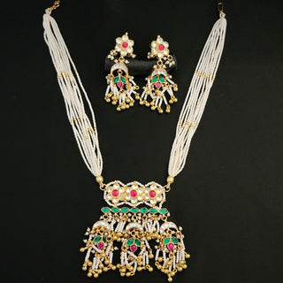 Amie Multicolour Pachi Kundan Lightweight Necklace Set - ECLAT INDIAN JEWELSNecklace SetsMulticolour