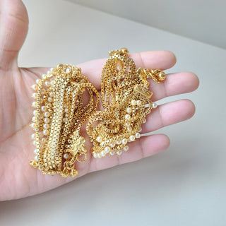 Amina Bridal 5 Layered Gold - Plated Anklets / Payal - ECLAT INDIAN JEWELSAnklets (Payal)White