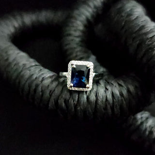 Amy Blue Adjustable Diamond Simulant Ring - ECLAT INDIAN JEWELSRingsBlue