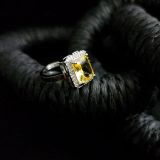 Amy Yellow Adjustable Diamond Simulant Ring - ECLAT INDIAN JEWELSRingsYellow