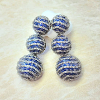 Anastasia Blue Swarovski Inspired CZ Diamond Simulant Earrings - ECLAT INDIAN JEWELSEarringsBlue