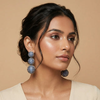 Anastasia Blue Swarovski Inspired CZ Diamond Simulant Earrings - ECLAT INDIAN JEWELSEarringsBlue