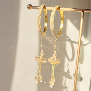 Angella Gold Detachable Latkan Kada Bangles (Pair) (2.4, 2.6, 2.8) - ECLAT INDIAN JEWELSBangle, Kadas & Bracelets2.6