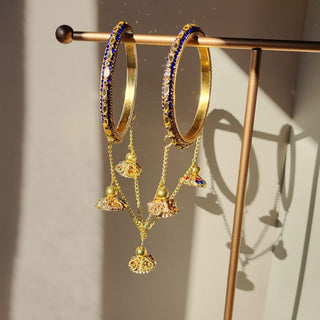 Angelyn Multicolour Jhoola Latkan Kada Bangles (Pair) (2.4, 2.6, 2.8) - ECLAT INDIAN JEWELSBangle, Kadas & Bracelets2.6