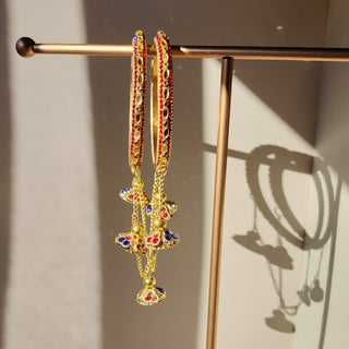 Angelyn Multicolour Jhoola Latkan Kada Bangles (Pair) (2.4, 2.6, 2.8) - ECLAT INDIAN JEWELSBangle, Kadas & Bracelets2.6