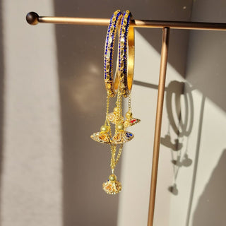 Angelyn Multicolour Jhoola Latkan Kada Bangles (Pair) (2.4, 2.6, 2.8) - ECLAT INDIAN JEWELSBangle, Kadas & Bracelets2.6