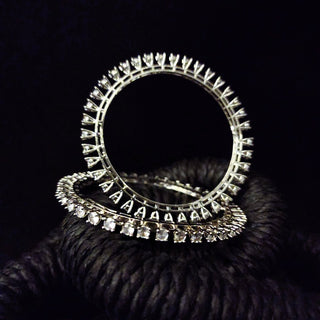 Anna White Rhodium CZ Bangles (Pair) (2.6 & 2.10 Available) - ECLAT INDIAN JEWELSBangle, Kadas & Bracelets2.6