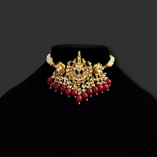 Ariel Pachi Kundan Dark Red Choker / Necklace Set Luxury Collection - ECLAT INDIAN JEWELSNecklace SetsRed