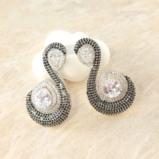 Artemis Black Swarovski Inspired CZ Diamond Simulant Earrings - ECLAT INDIAN JEWELSEarringsBlack
