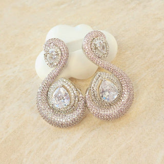 Artemis Pink Swarovski Inspired CZ Diamond Simulant Earrings - ECLAT INDIAN JEWELSEarringsPink