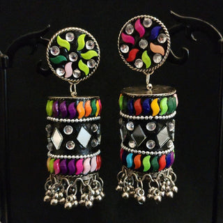 Asher Multicolour Jhumki Earrings - ECLAT INDIAN JEWELSEarringsMulticolour