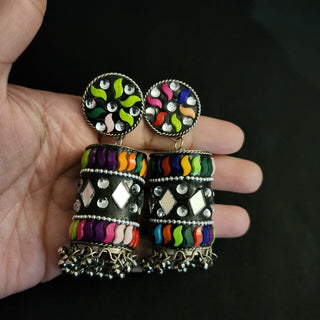 Asher Multicolour Jhumki Earrings - ECLAT INDIAN JEWELSEarringsMulticolour