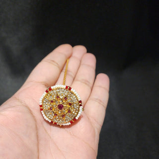 Beatriz Rajasthani Ruby Borla Maang Tikka - ECLAT INDIAN JEWELSMaang TikkaRuby