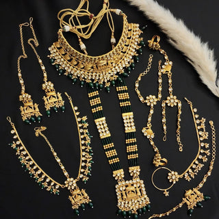 Becca Green Kundan Complete Bridal Set - ECLAT INDIAN JEWELSNecklace SetsGreen