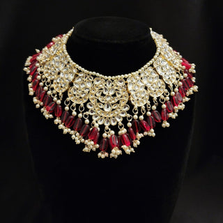 Becca Ruby Kundan Necklace Set with Tikka - ECLAT INDIAN JEWELSNecklace SetsRuby