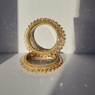 Belanna Gold Pacheli Glass Kada Bangles (Pair) (2.4,2.6, 2.8) - ECLAT INDIAN JEWELSBangle, Kadas & Bracelets2.6