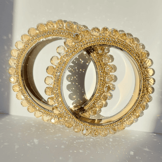 Belanna Gold Pacheli Glass Kada Bangles (Pair) (2.4,2.6, 2.8) - ECLAT INDIAN JEWELSBangle, Kadas & Bracelets2.6