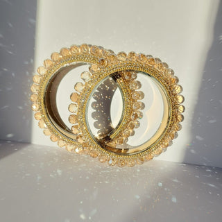 Belanna Gold Pacheli Glass Kada Bangles (Pair) (2.4,2.6, 2.8) - ECLAT INDIAN JEWELSBangle, Kadas & Bracelets2.6