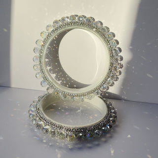 Belanna Silver Pacheli Glass Kada Bangles (Pair) (2.4,2.6, 2.8) - ECLAT INDIAN JEWELSBangle, Kadas & Bracelets2.6
