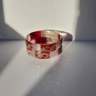 Belinda Dark Red Glass Kada Bangles (Pair) (2.4,2.6, 2.8) - ECLAT INDIAN JEWELSBangle, Kadas & Bracelets2.6